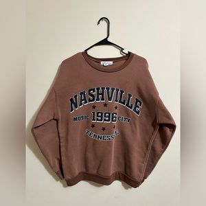 Brown Oversized Nashville Hoodie Medium Size